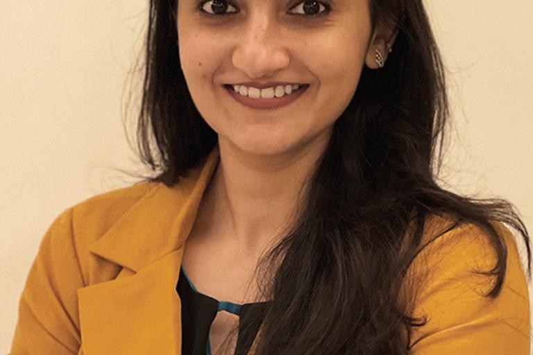 Portrait of Khushboo Kumra Raja, leadership advisor at Russell Reynolds Associates